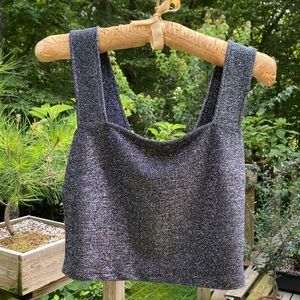 Leith Sleeveless Top Sparkly Gray/Silver size S